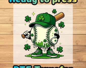 Lucky Baseball DTF Transfer: St Patricks Day Drip - Ready to press