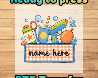 Boys Summer DTF Transfer: Custom Name Kids Art