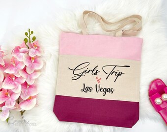 Girls Trip Gifts, Girls Weekend Gift, Girls Trip Las Vegas Tote Bag, Vacation Canvas Bag, Personalized Tote Bag For Girls Trip Vacation, Bag
