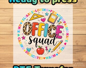 Office Lady Squad Design, School Secretary Art, Back to School Ready-to-Press Transfer, Heat Transfer, DTF, First Day of School Crew