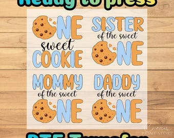 One Sweet Cookie Birthday Family Custom Iron-On Transfer - DIY Shirt Decal