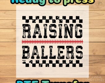 Raising Ballers DTF Transfer: Baseball Mom Checker - Ready to press