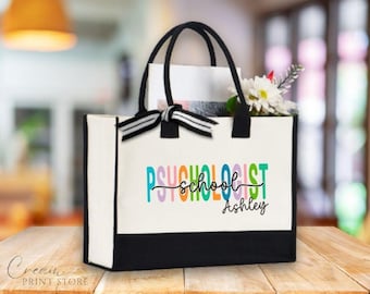 Custom School Psychologist Tote Bag, Personalized Gift