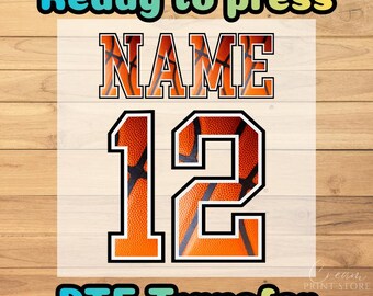 Custom Basketball Name & Number DTF Transfer: Personalized Iron On