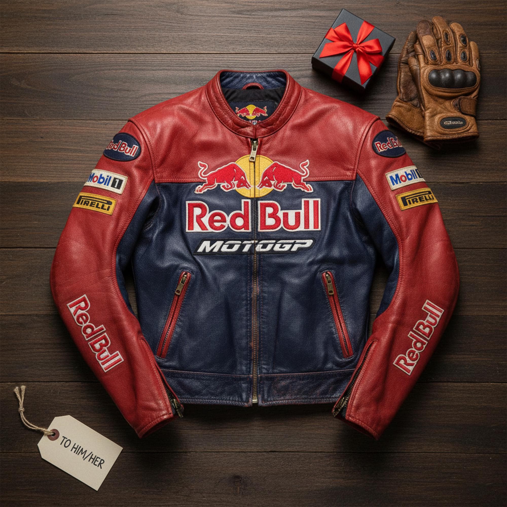 Red bull racing leather jacket - Etsy 日本