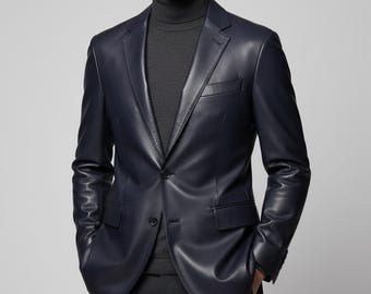 Klassischer Lederblazer für Herren - Business Casual, Dress Jacket