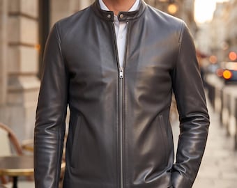 Men's Soft Lambskin Leather Jacket | Casual Lightweight Outerwear