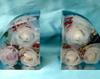 5 Inch Buchstützen Kunstharz Blumen Design
