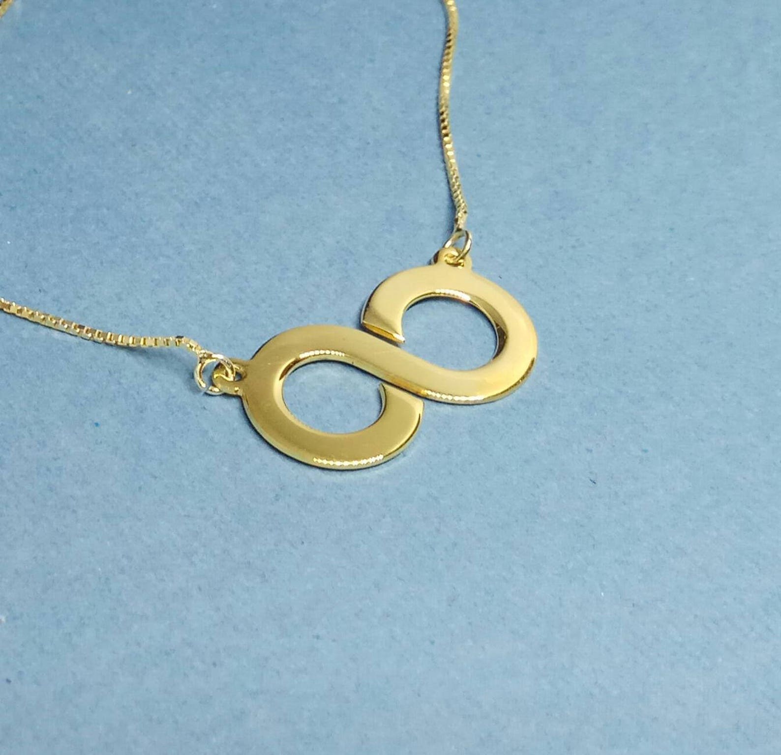 Infinity Necklace Gold Plated Infinity Symbol Pendant Etsy