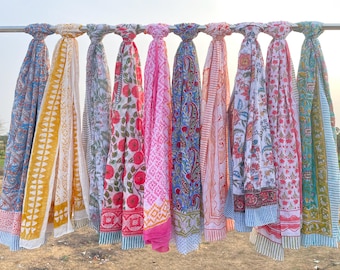 Mix Match Block Print Sarong, Cotton Beach Wrap, Handmade Indian Sarong, Bohemian Pareo, Resort Wear Sarong
