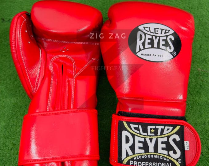 Custom Boxing Gloves Cleto Reyes Red Velcro Strap Sparring gloves, Handmade Original Cowhide Leather