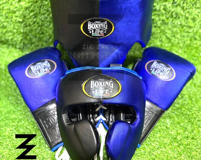 Custom made No Boxing no life Full Sparring Set, Real Cowhide Leather