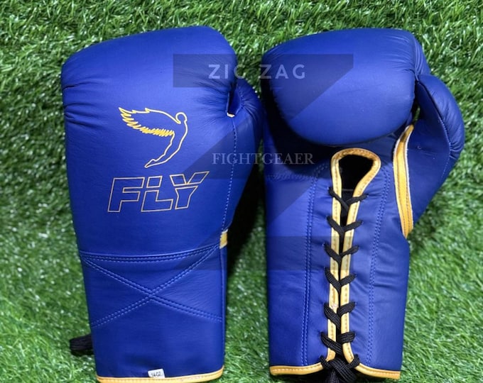 Handmade Leather Fly Boxing Gloves Professional Sparring & Training Gloves