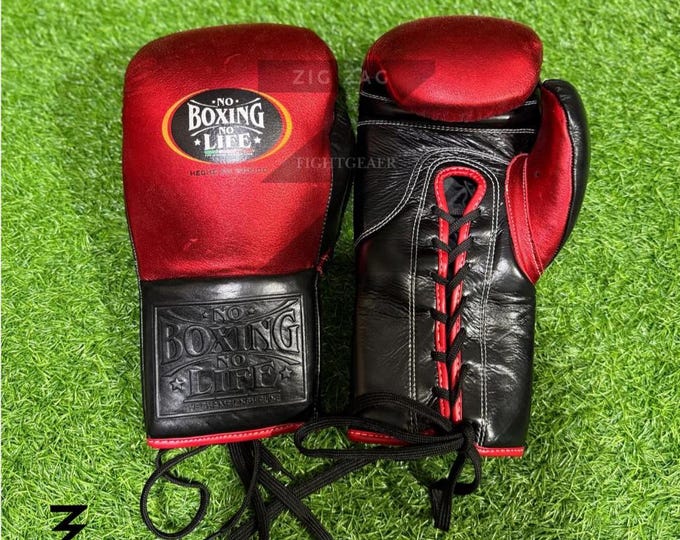 Personalized No Boxing No Life Gloves Training & Sparring Handmade Cowhide Leather
