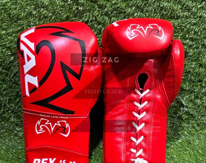 Custom made Rival Boxing Gloves Real Cowhide leather Sparring gloves 8oz-18oz Red