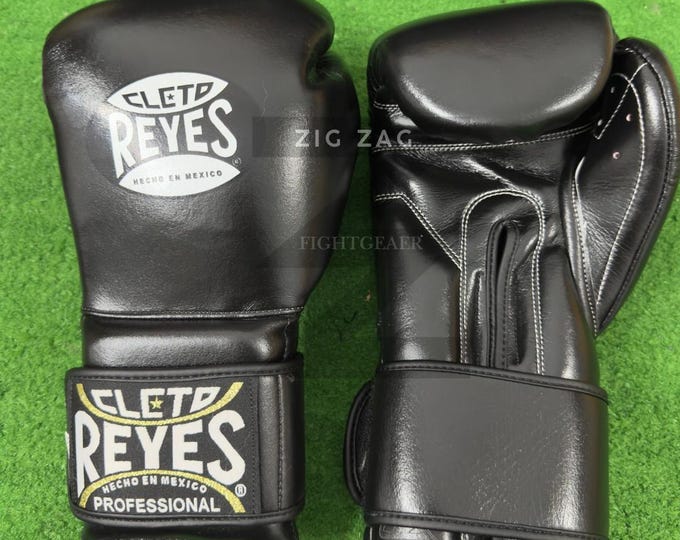 Professional Sparring Boxing Gloves Cleto Reyes Gloves, Black Cowhide Leather, Handmade 8oz To 16oz