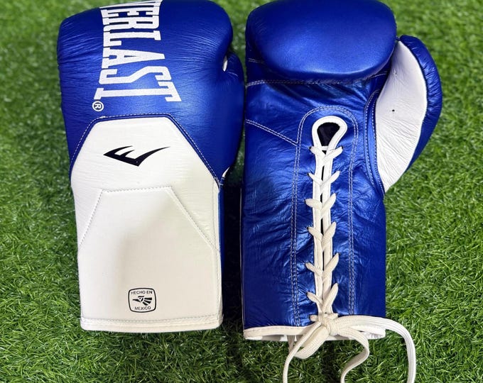 Everlast Boxing Gloves, Handmade Real Cowhide Leather, Lace-Up Sparring Gloves
