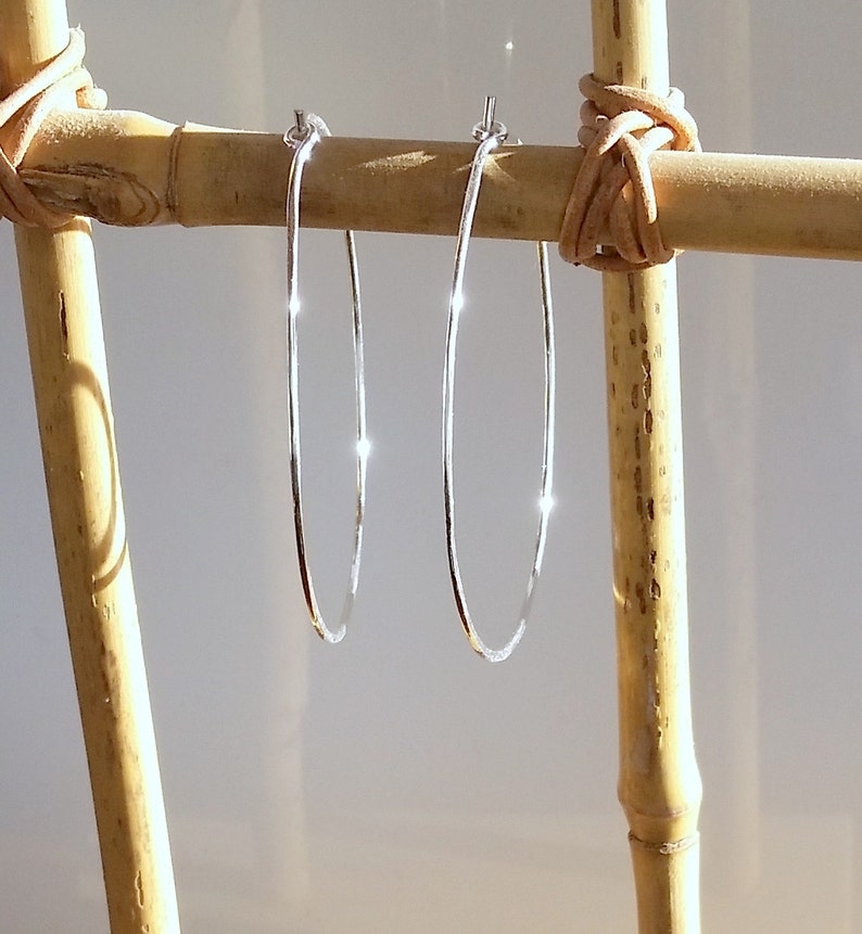 skinny silver hoops