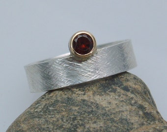 Chocolate Zircon Ring, 14K Gold Setting, Marsala Zircon, Engagement Wedding Ring, Red Brown Ring, Unique Gift for Her Wife, Valentine