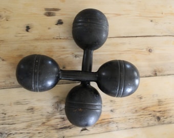 Antique wood dumbbells - weights