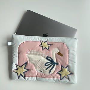 ハンドメイドパッチワークラップトップスリーブ：パッド入りコットンケース/彼女へのプレゼント/ナイーブスタイル