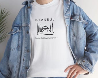 Istanbul Skyline Tee | Minimal Mosques Illustration