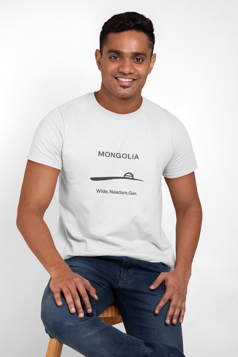 travel nostalgia tee,Mongolia Ger Outline | Minimal Nomad Yurt Illustration, cotton image 6