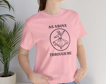 Camiseta gráfica de flujo meditativo - Camiseta de inspiración sufí, algodón peinado