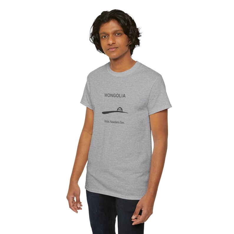 travel nostalgia tee,Mongolia Ger Outline | Minimal Nomad Yurt Illustration, cotton image 4