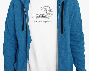 slow living tee, vacation mood| Minimal Line Art, Beach and book lovers