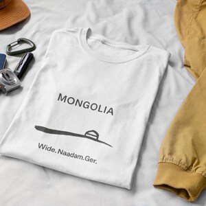 travel nostalgia tee,Mongolia Ger Outline | Minimal Nomad Yurt Illustration, cotton image 5