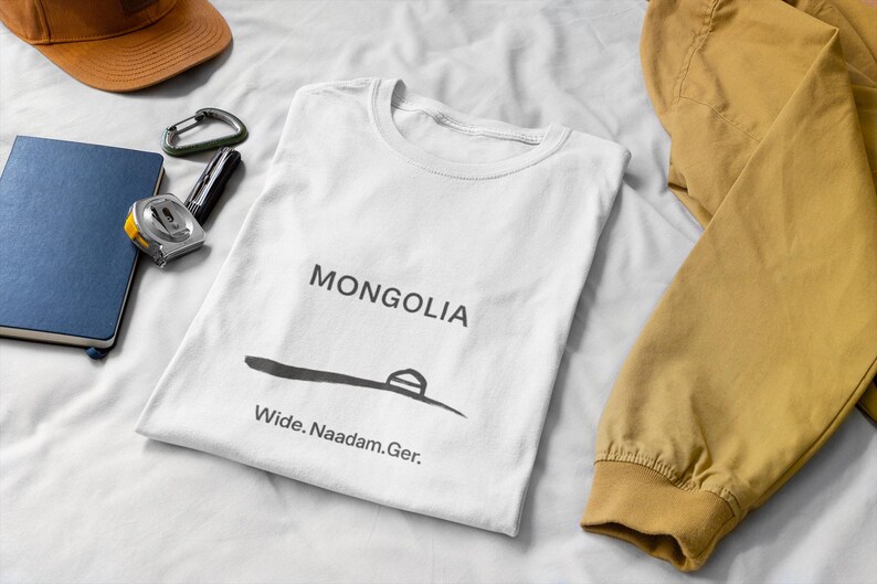 travel nostalgia tee,Mongolia Ger Outline | Minimal Nomad Yurt Illustration, cotton image 5