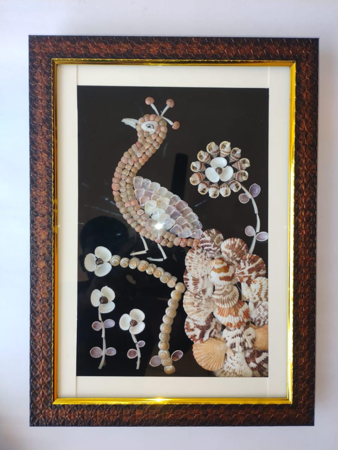 Peacock Inner Shell Handmade Clam Shell Peacock Wall Art | Coastal Home Decor - Etsy