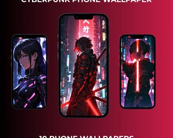 Cyberpunk Anime Wallpapers Pack - Neon Vertikale Hintergrundbilder für Telefon | HD Futuristische Digitale Kunst
