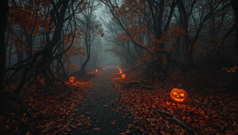 Halloween 4K Desktop Wallpaper Pack, Spooky Fall Backgrounds (digital