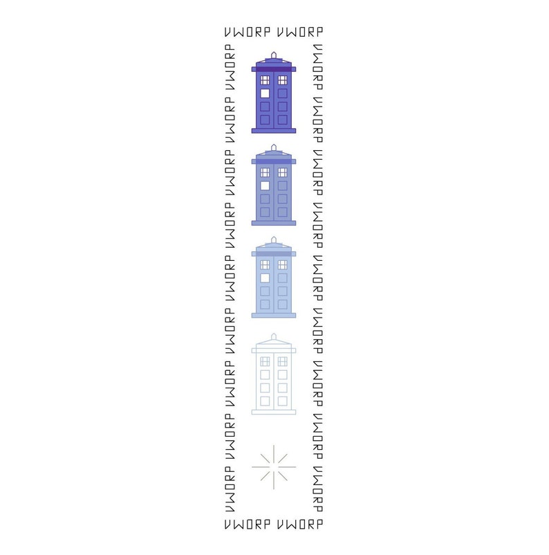 Phone Box Cross Stitch Bookmark Pattern image 1