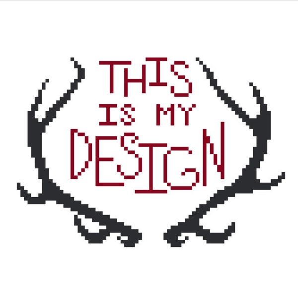 This Is My Design -  Antlers Cross Stitch Pattern