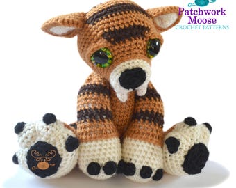 Sabre-tooth Tiger Amigurumi Crochet Pattern PDF Instant Download - Stanley