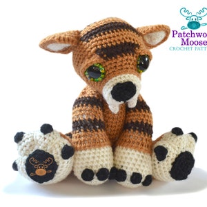 Sabre-tooth Tiger Amigurumi Crochet Pattern PDF Instant Download Stanley image 1