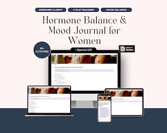Hormon Balance Stimmungs Journal für Frauen Notion Template | Zyklustracking PMS PMDD | Perimenopause Workbook Therapie | Digitaler Download