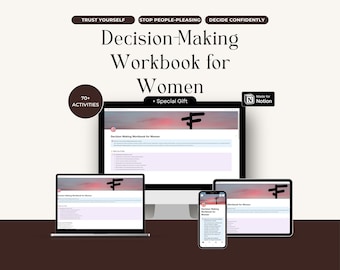 Decision Making Workbook for Women Notion Template | Confidence Building Overcome People Pleasing | Self Doubt Therapy | Digital Download