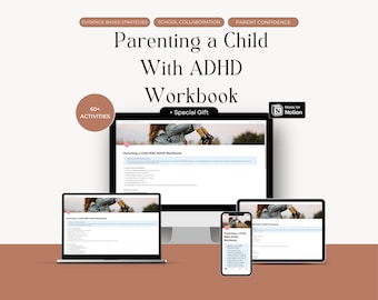Parenting Child with ADHD Workbook Notion Template | School Support Emotional Regulation | Family Therapy | Mental Health Digital Download