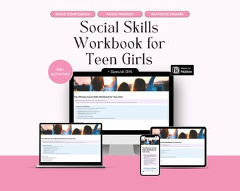 Social Skills Workbook for Teen Girls Notion Template | Confidence Building Friendship | Communication Therapy | Digital Download