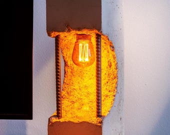 Handmade Brutalist Concrete Table Lamp, Industrial Loft Light, Unique Home Decor - VIGA by Indmo