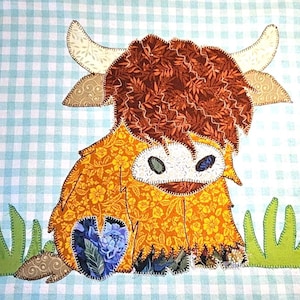 Applique Pattern Download PDF: Herbie the Highland Cow