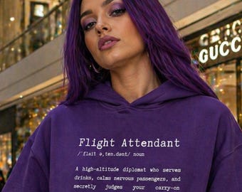Flight Attendant Definition Hoodie, Funny Airline Hoodie, Cabin Crew Humor Sweatshirt, Aviation Gift Hoodie, Flight Crew Apparel