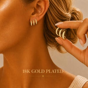Dreifach-Ohrkletterer aus 18-karätig vergoldetem Gold, minimalistischer Ohrkletterer-Schmuck, Geschenk für Sie