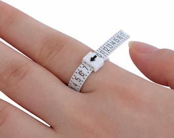 Adjustable Plastic Ring Sizer – US Sizes 1-17, Reusable Finger Tool
