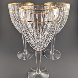 Vintage Lenox Ambassador Crystal Wine Glasses – Gold Rim, Set of 12