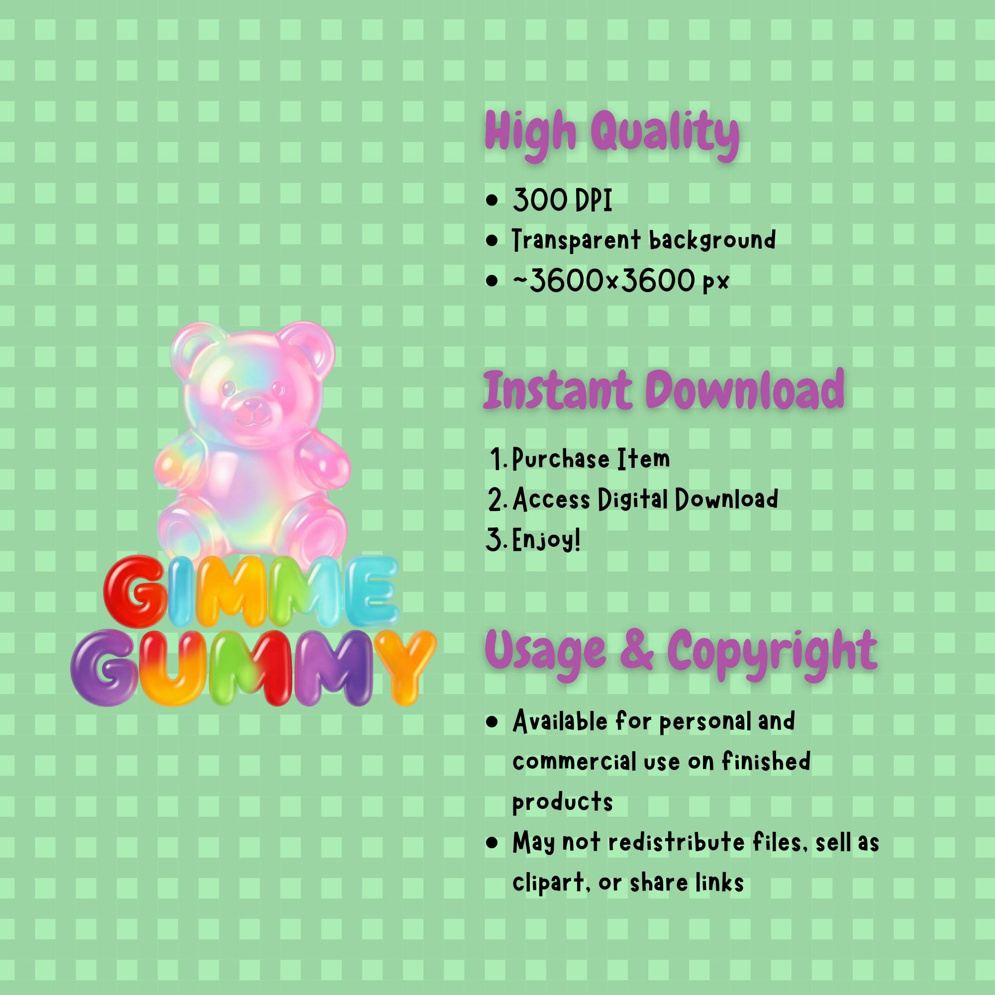 Gimme Gummy Bear PNG | Gummycore Clipart | Squishy Candy Aesthetic ...